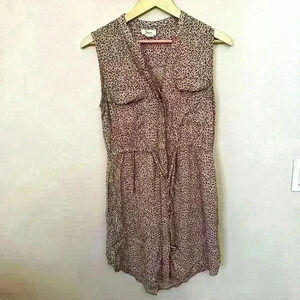 Japna Women's Dress Animal Print Sleeveless Tie Waist & Pockets MED